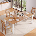 GarveeMore Esstisch 150 × 90 × 75 cm Küchentisch Für 4-6 Personen , Holz/Weiß, Wohnzimmer, MDF