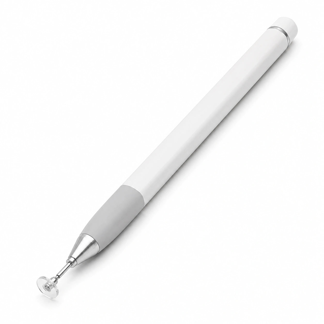 Präzisions-Stylus-Stift mit transparenter Scheibe Weiß Grau