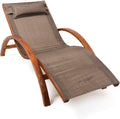 Ampel 24 Liege Relax stuhl Tropica , Gartenmöbel aus vorbehandeltem Holz, Relaxliege mit Armlehnen, Stuhl Bespannung braun, wetterfeste Gartenliege