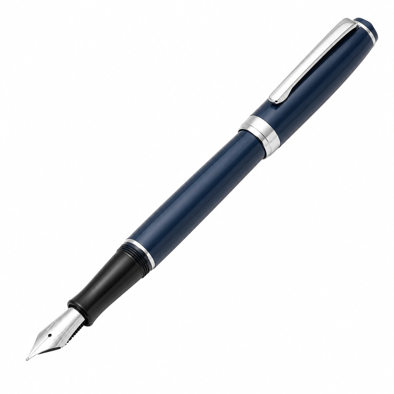 Eleganter Füllfederhalter Blau Silber mit Edelstahlfeder