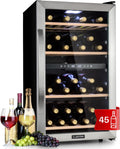 Klarstein Weinkühlschrank, 5-18 °C, Getränkekühlschrank Schmal, Kühlschrank mit Glastür, Getränkekühlschränke Freistehend, Weinkühlschrank Klein
