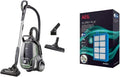 AEG VX9-2-ÖKO Staubsauger / 12 m / 850 Watt/nur 65 dB, / 5 l/schwarz/grün & AFS1 W Allergy Plus Filter, Blau/weiß, Geeignet für Allergiker, Waschbar