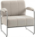 HOMCOM Sessel Loungesessel mit Armlehnen, Polstersessel mit Schneidersitz und Dicker Polsterung Relaxsessel mit Chenille-Optik