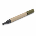 Permanentmarker Beige mit Keilspitze und grünem Deckel
