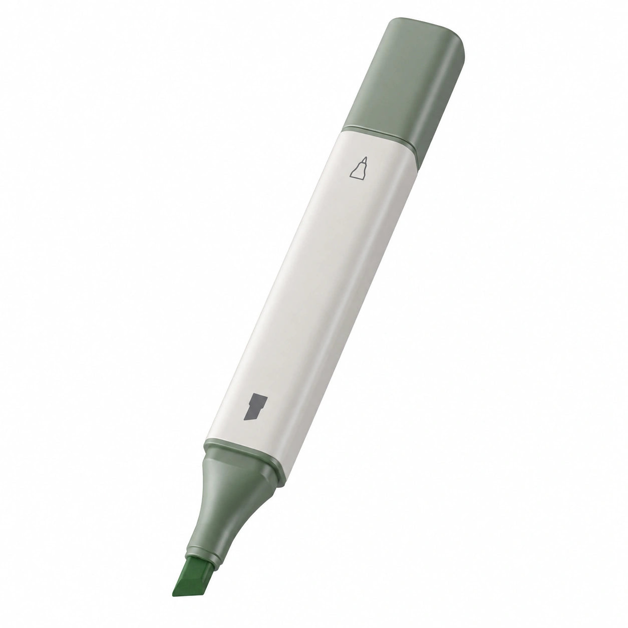 Grüner Textmarker mit Keilspitze und ergonomischem Design