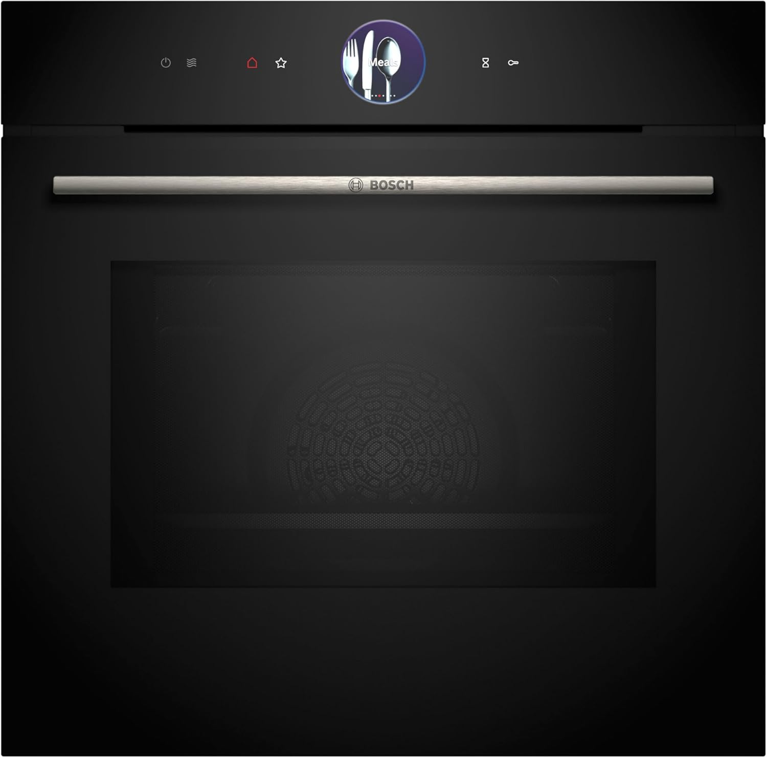 Bosch HMG7361B1, 60 × 60 cm, Schwarz, Serie 8 smarter Einbau-Backofen mit Mikrowellenfunktion, Made in Germany, Air Fry, Digitaler Bedienring