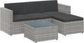SONGMICS Gartenmöbel-Set, Grau GGF005G05, Lounge-Set, Balkonmöbel aus PE-Polyrattan, Terrassenmöbel, Ecksofa, Outdoor, Handgeflochtenes Rattan