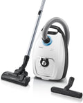 Siemens Staubsauger mit Beutel Z 7.0 VSZ7442S, 650 W, Geeignet für Allergiker, Hygiene-Filter Plus, Extrem leise, Bodendüse für Parkett, Teppich, Weiß