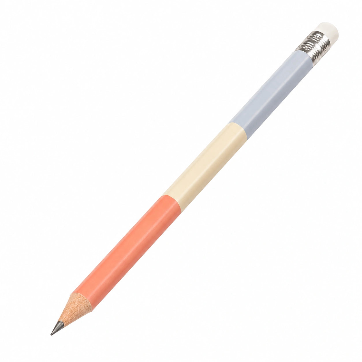 Mehrfarbiger Bleistift mit Radiergummi - Orange/Beige/Blau