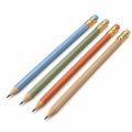 Bleistifte HB-Set mit Radiergummi in Blau, Grün, Orange und Beige