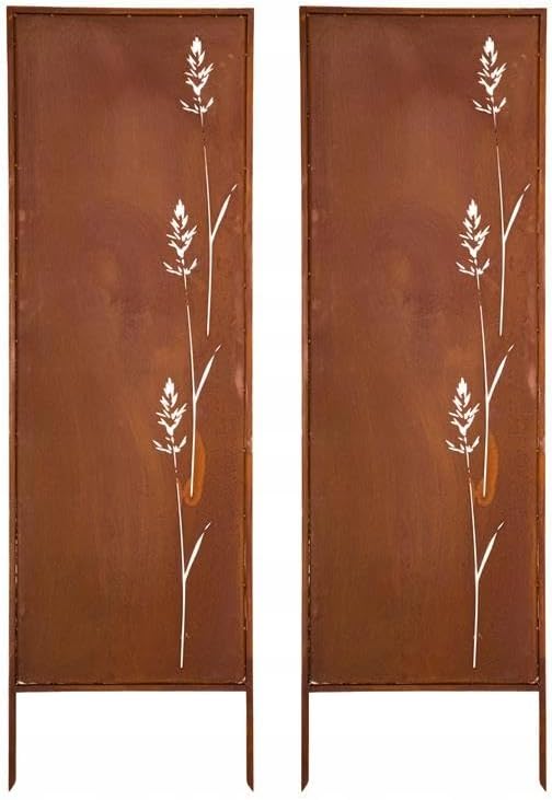 KPGA KAPAGA HOME & GARDEN Kapaga Gartensichtschutz, Sichtschutz Metall 2x, 160 cm x 50 cm, Spieße 20 cm x Breite 50 cm, Sichtschutzelement