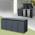 ML DESIGN modern living ML-Design Mülltonnenbox 4er für 4 Tonnen 240L 264 ×, Abschließbare Mülltonnenverkleidung mit Klappdeckel/4 Türen