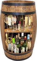 Weeco Bar Schränk LED. Weinregal Weinschrank XL. Fass Vintage deko Wohnzimmer. Minibar Gin Whisky Bier. Weinfass Stehtisch.