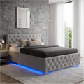Tectake Chesterfield, Bett 140 × 200 cm, Schlafzimmer Bett mit Bettkasten, Polsterbett, Bett mit Stauraum, Doppelbett, Jugendbett, King Size Bed