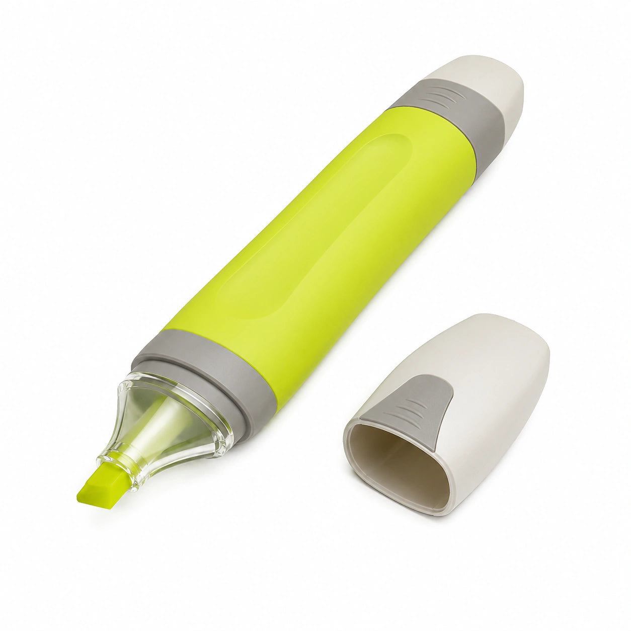 Ergonomischer Textmarker in Gelb mit Keilspitze