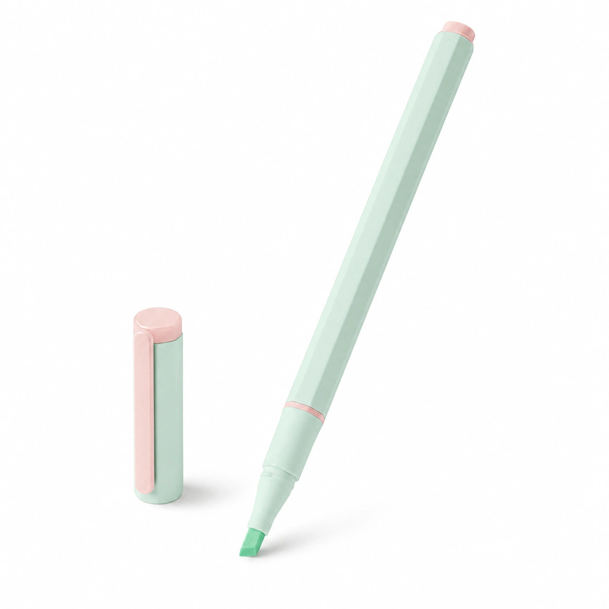 Mintgrüner Pastell-Textmarker mit Schräge