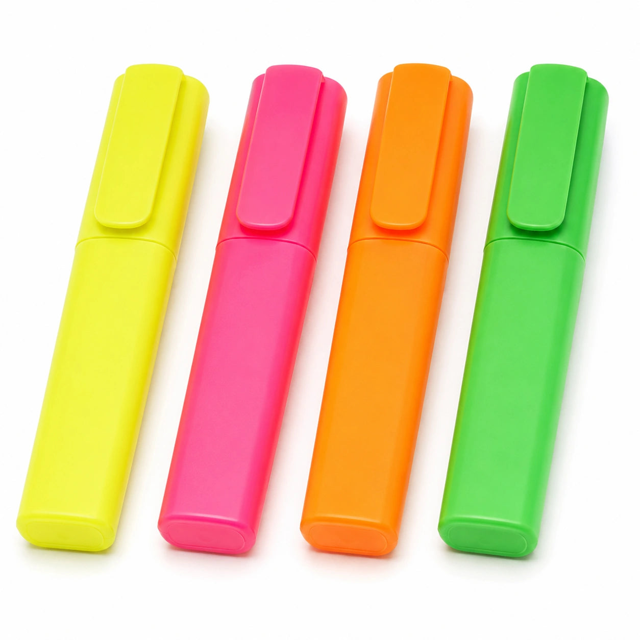 Textmarker Set Neonfarben Gelb Pink Orange Grün - 4 Stück