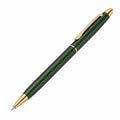 Eleganter Kugelschreiber in Grün und Gold mit feiner Spitze