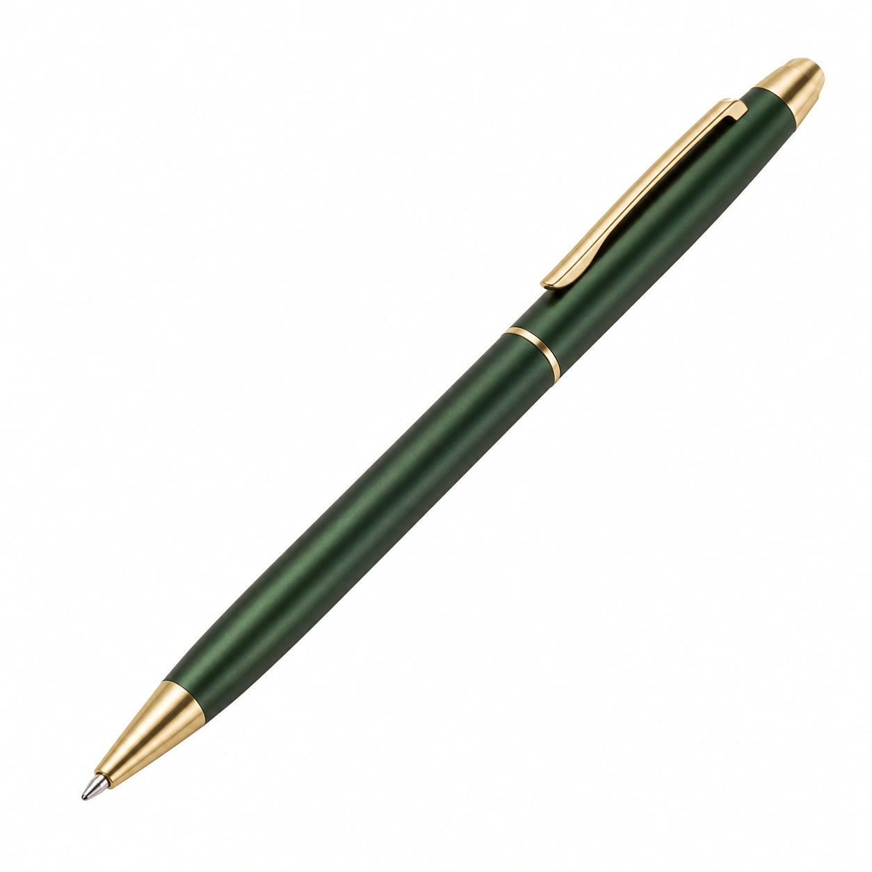 Eleganter Kugelschreiber in Grün und Gold mit feiner Spitze