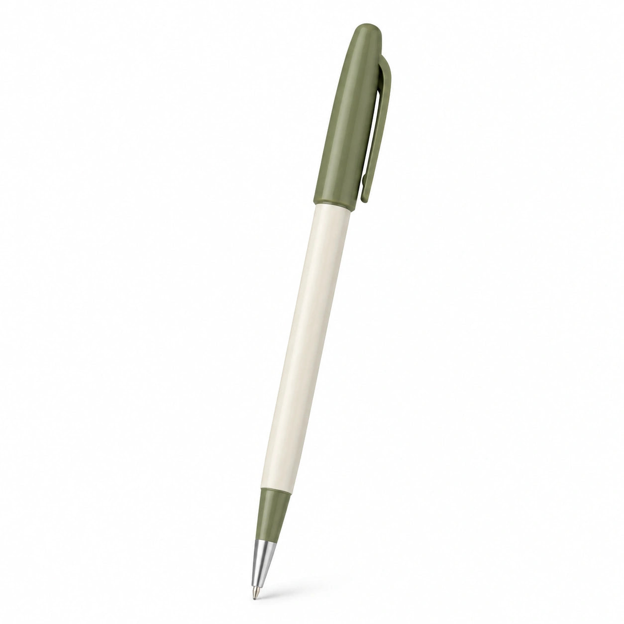Kugelschreiber Olivgrün/Beige