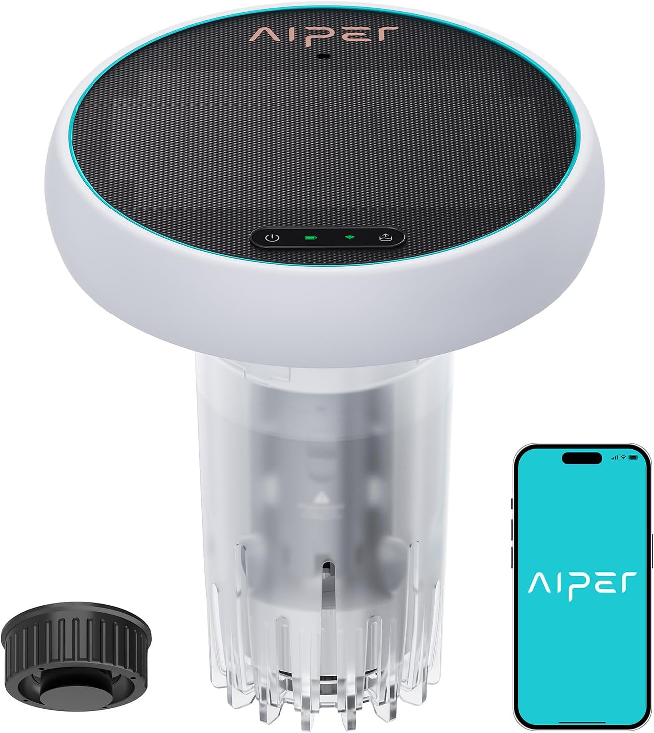AIPER HydroComm Pro Pool Wassertester Digital, Smart Pool Monitor mit App & Echtzeit-Verbindung zu Poolrobotern, 5-in-1 Wasseranalyse, PH, ORP, EC