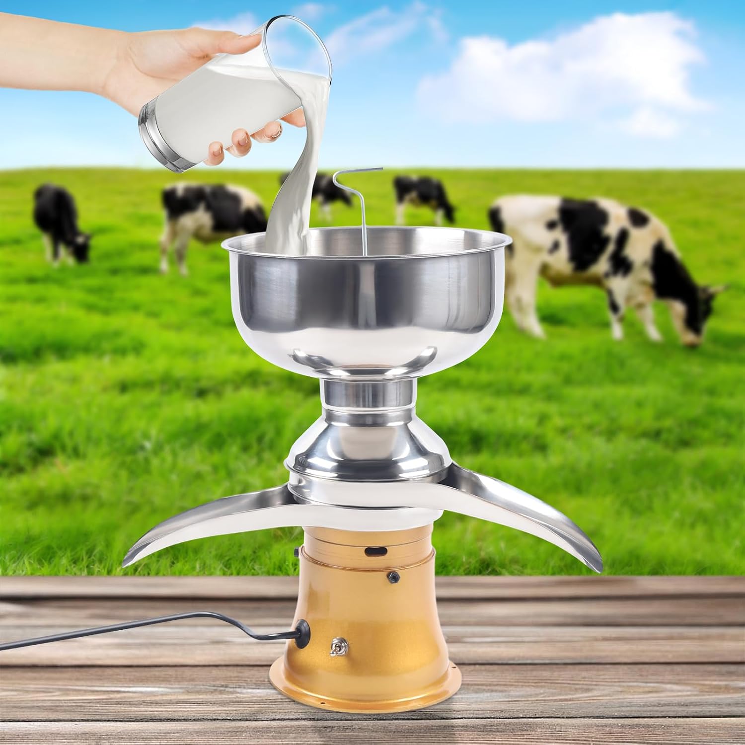 KumuJ 5L Elektrische Milchzentrifuge Separator Tisch, e Separator, 50L/H Milch, 50L/H Milch Zentrifuge Milchseparator Milchcreme Separator