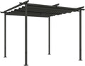 Outsunny Pergola 3 × 3 m Garten Pavillon Terrassendachung aus Metall, Gartenpavillon mit Verstellbares Sonnendach, Dunkelgrau