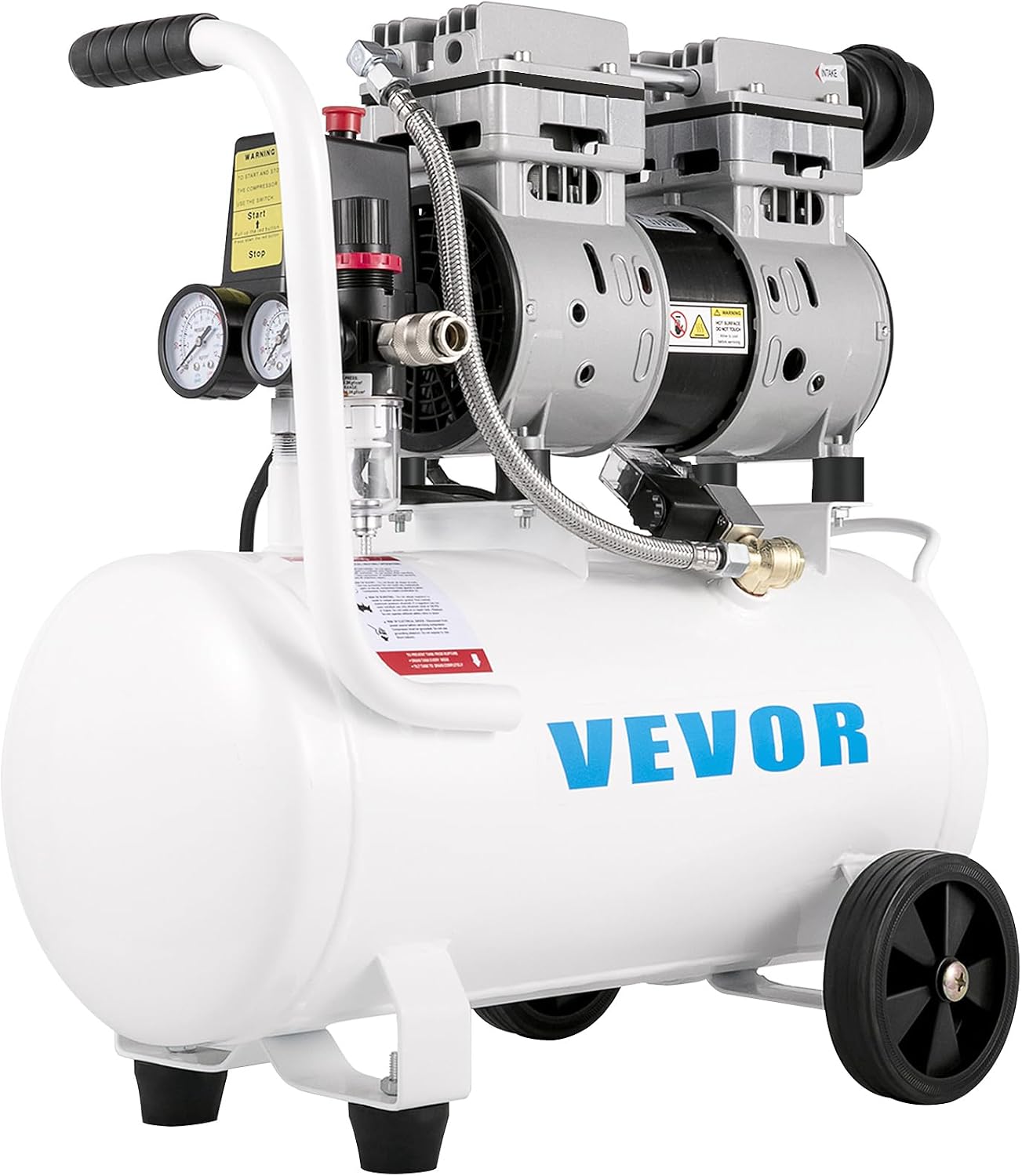 VEVOR Druckluft Kompressor 25 l, 750 W Silent Flüsterkompressor mit 60 dB