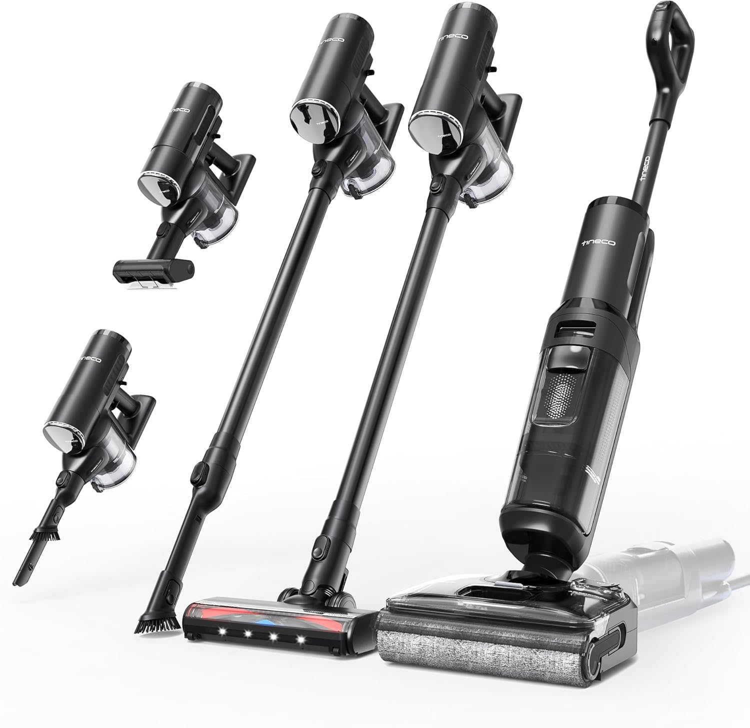 Tineco FLOOR ONE Switch S7 Stretch Nass Trockensauger & Akkusauger Set 5-in-1, FlashDry Selbstreinigung, DualBlock Anti-Tangle