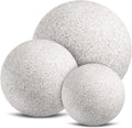 Trendlights24 Stone IP65 Kugelleuchte für Garten, 3er Set 20+30+50 cm Kugel Außenleuchte Naturstein Optik, Für E27 230 V, Winterfest
