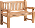 CLP Teakbank Jackson V2 I Wetterfeste Holzbank mit Rückenlehne I Stabile Gartenbank aus massivem Teakholz, Größe: 120 cm, Farbe: Teak