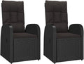 vidaXL Liege 2X Garten stuhl mit Auflagen Gartenstuhl Relaxstuhl Sessel Stuhl , Rattan, Schwarz