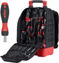 Wiha Mechaniker Werkzeugrucksack 41-tlg. I mit Mechaniker Grundausstattung I stabiler Standboden I mit Laptopfach I Taschen für Zubehör, 45529, 47169