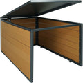Mendler XL Mähroboter-Garage mit Deckel HWC-L45, WPC Metall 43 × 70 × 90 cm, Dach Unterstand für Rasenmäher, Eiche-Optik