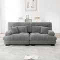HAUSPROFI Modulares Sofa aus Chenille, Breite Armlehnen & ohne Montage, Cloud Couch mit Lenden- & Dekokissen, Tiefsitz, Für Wohnzimmer, Apartment