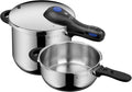 WMF Perfect Plus One Pot Schnellkochtopf Set Induktion 2-teilig, Dampfkochtopf 6,5 l + 3 l großes Kochsignal, 2 Kochstufen, Abnehmbarer Deckelgriff