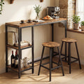 HOKEEPER Bartisch-Set 2 Personen, Für Küche, Für Wohnzimmer, Robuste Stahlkonstruktion, Rutschfeste Fußkappen