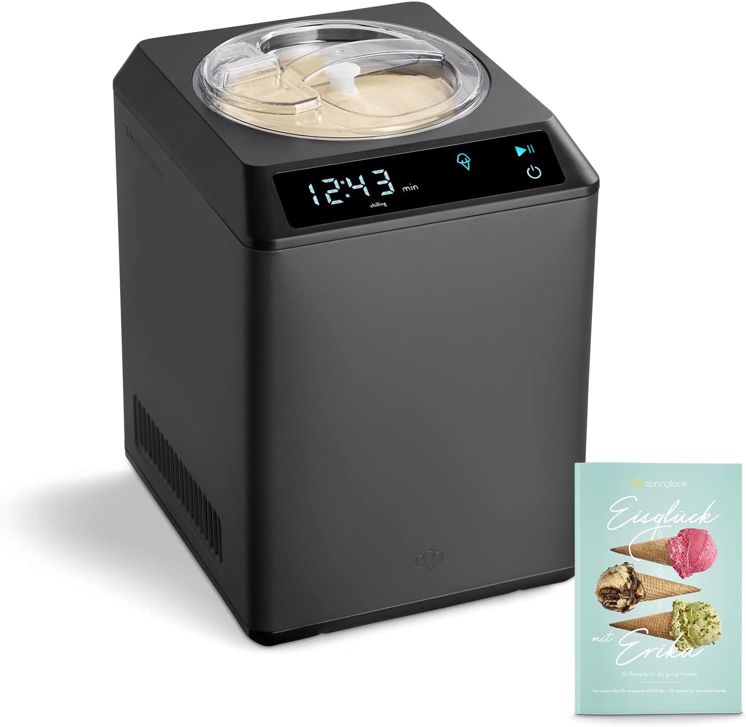 Springlane Kitchen Joghurtbereiter mit Kompressor 250 W, 2, 5 Liter, 2, 5 L, 2 in 1, Kühl- & Heizfunktion, Display