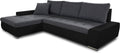 Sofnet Ecksofa mit Schlaffunktion Faris, Bett (Schwarz + Graphit, Couch mit Bettkasten, Big Sofa, Sofagarnitur, Couchgarniitur, Madryt 1100 + Inari 94