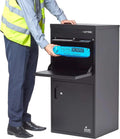 SMART PARCEL BOX XXL Paketbox für draußen, Schwarz, Paketbriefkasten zum Einbauen, Zur Wandmontage oder freistehend, Entnahme hinten & vorne
