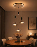PIOUTNF Modern Pendelleuchte Glas, Hängelampe Esstisch, Hängelampe Esstisch mit 3 Flammig, Küchenlampe Hängend mit Fernbedienung, für Kücheninsel