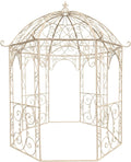 CLP Rosenpavillon aus Eisen Leila, Farbe: antik-Creme, Gartenpavillon im Jugendstil nostalgisch