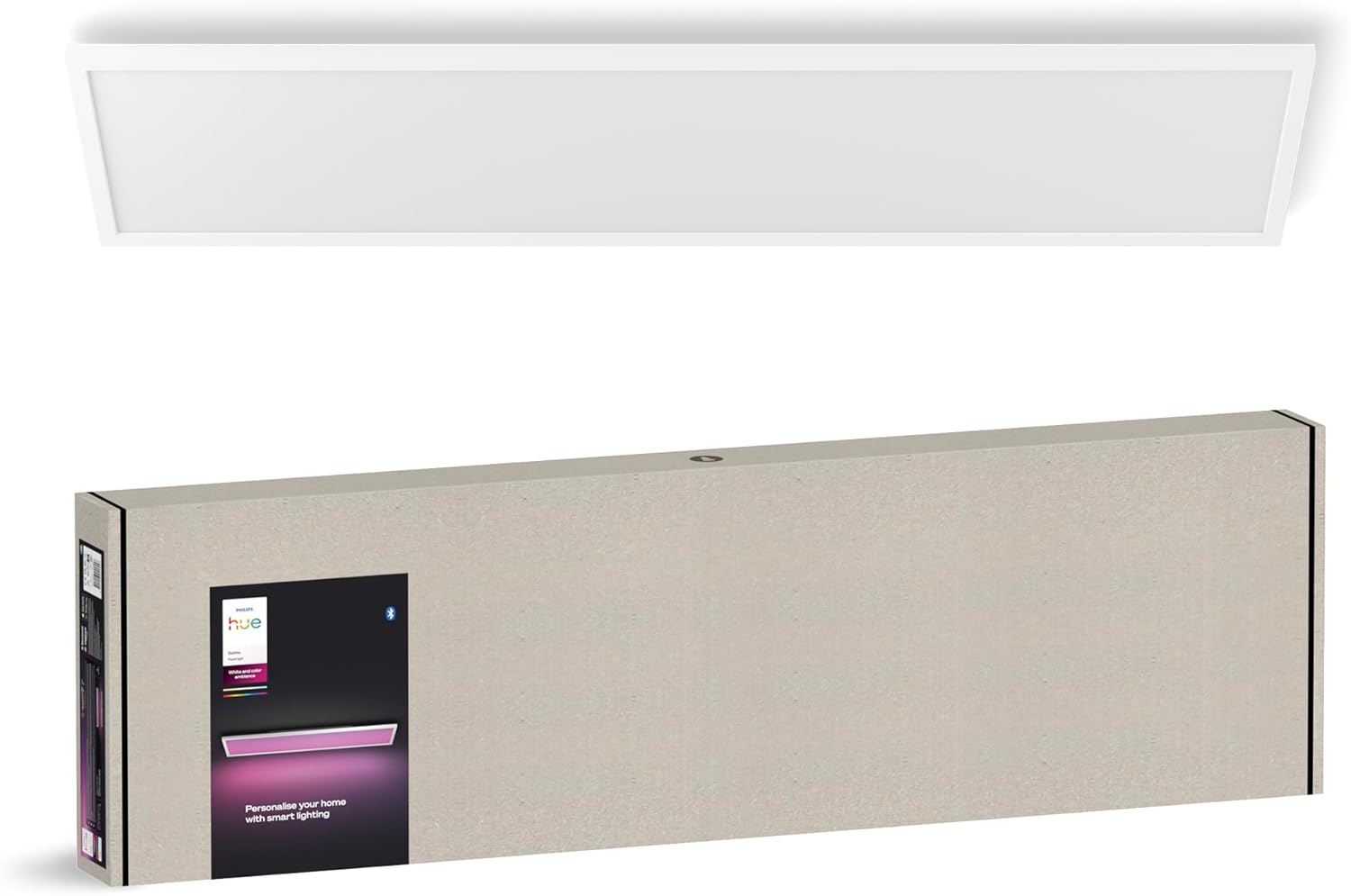 Philips Hue Surimu White & Color Ambiance Panel Deckenlampe 120 × 30 cm, Dimmbare Deckenleuchte für das Hue Lichtsystem mit 16 Mio. Farben, Echo
