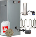 ITA Elektrischer Räucherofen 7001, Smoker Set mit Heizung, 81 cm mit 3 Etagen, Rauchgenerator, Räucherschrank mit Thermometer, Legierter Stahl