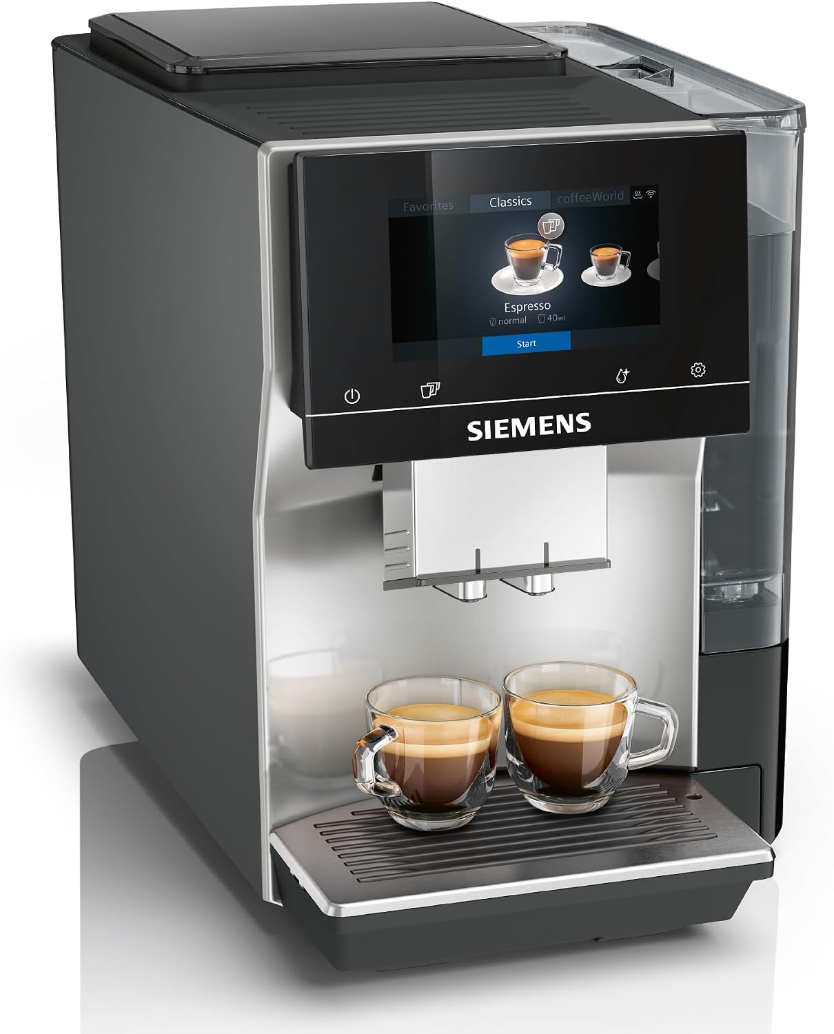 Siemens Kaffeevollautomat EQ700 classic, TP715E17, Silber, Großes farbiges TFT-Display, 36 Heiß- und Kaltgetränke, Cold Brew, 10 Favoriten