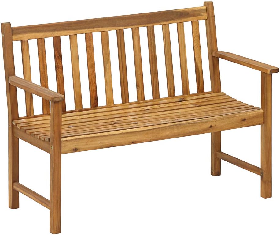 Dehner Gartenbank Mykonos, Ca. 120 × 89 × 61 cm, 2-Sitzer, Aus FSC, Zertifiziertem Akazienholz, Braun
