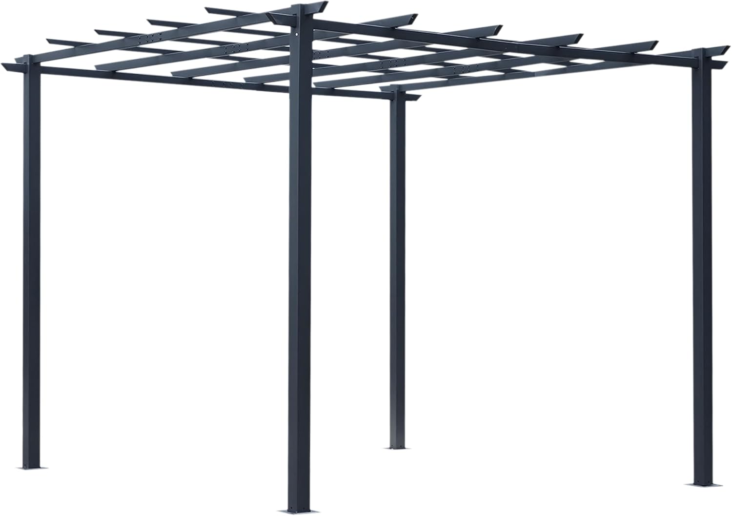 Outsunny Rosenpavillon Pflanzbogen Rosenbogen Rankhilfe Garten Pavillon wetterfest Metall Schwarz 2,97 × 2,95 × 2,3 m