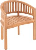 Nexos Trading DIVERO Bananenstuhl Sarasota geschwungen aus Teak Holz, Farbe: Natur-Braun, Behandelt, Reine Handarbeit