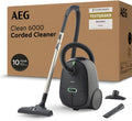 AEG CLEAN 6000 ÖKO Staubsauger mit Beutel, 12 m Kabel, AB61C1OKO, Grau, Hohe Saugleistung, XL-Räder, Edelstahl-Teleskoprohr, Aus 65% Recyclingmaterial