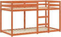 Willood Etagenbett Wachsbraun 90 × 190 cm Massivholz Kiefer Stockbett für begrenzte Platzverhältnisse, Hochbett mit Leitplanken